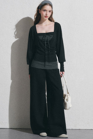 Petite Pullover Shirt With Camisole Set-Up