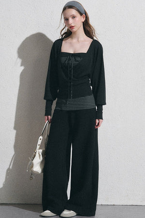 Petite Pullover Shirt With Camisole Set-Up