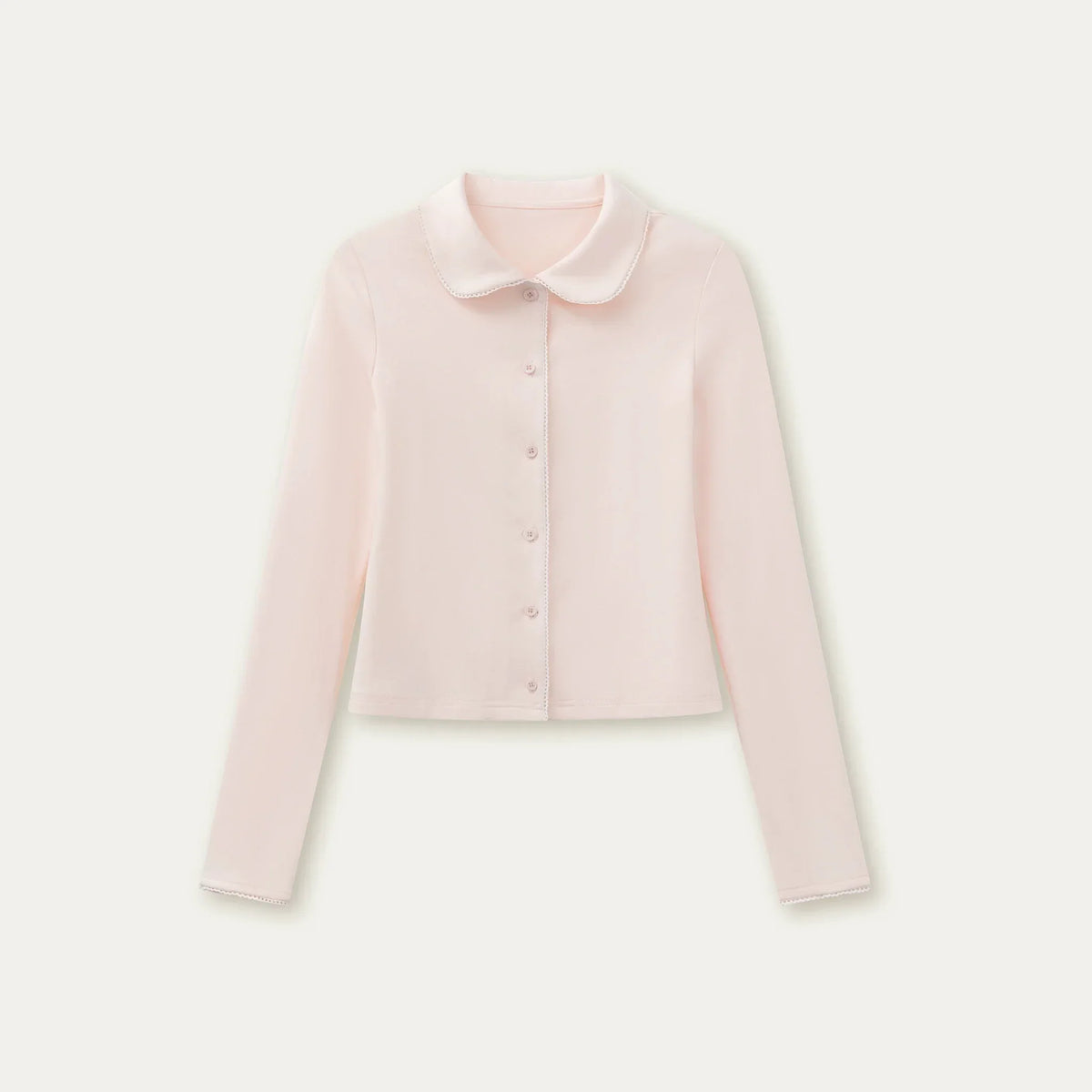 Pink and Gray Doll Collar Top