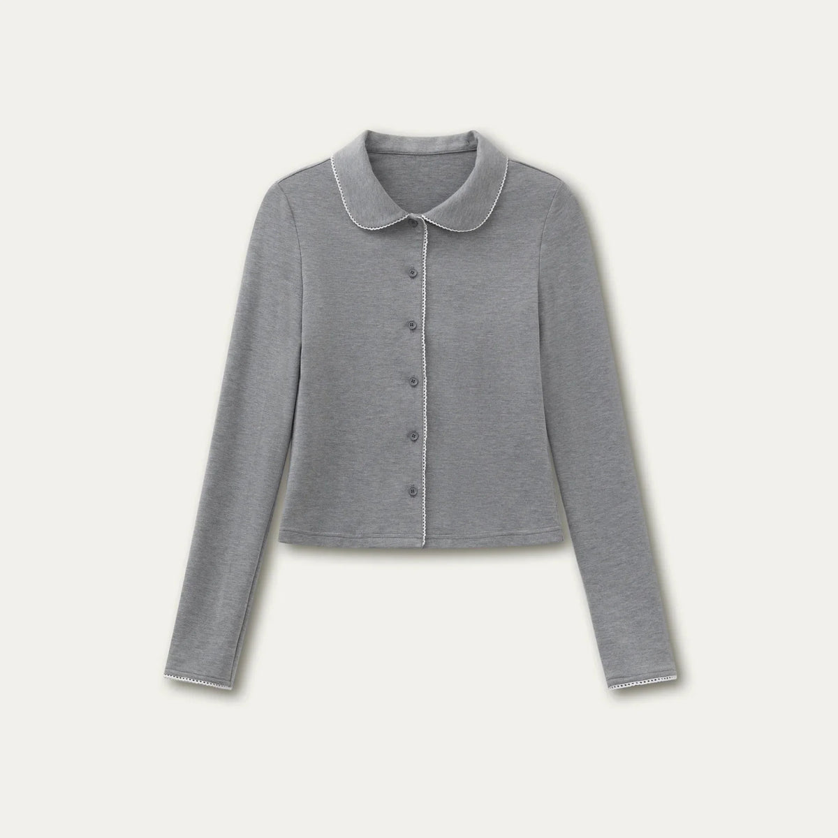 Pink and Gray Doll Collar Top