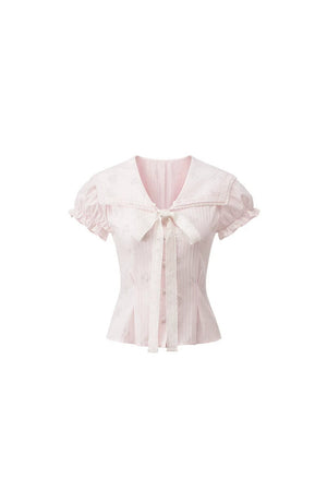 Pink Bow-Tie Summer Two-Piece Set