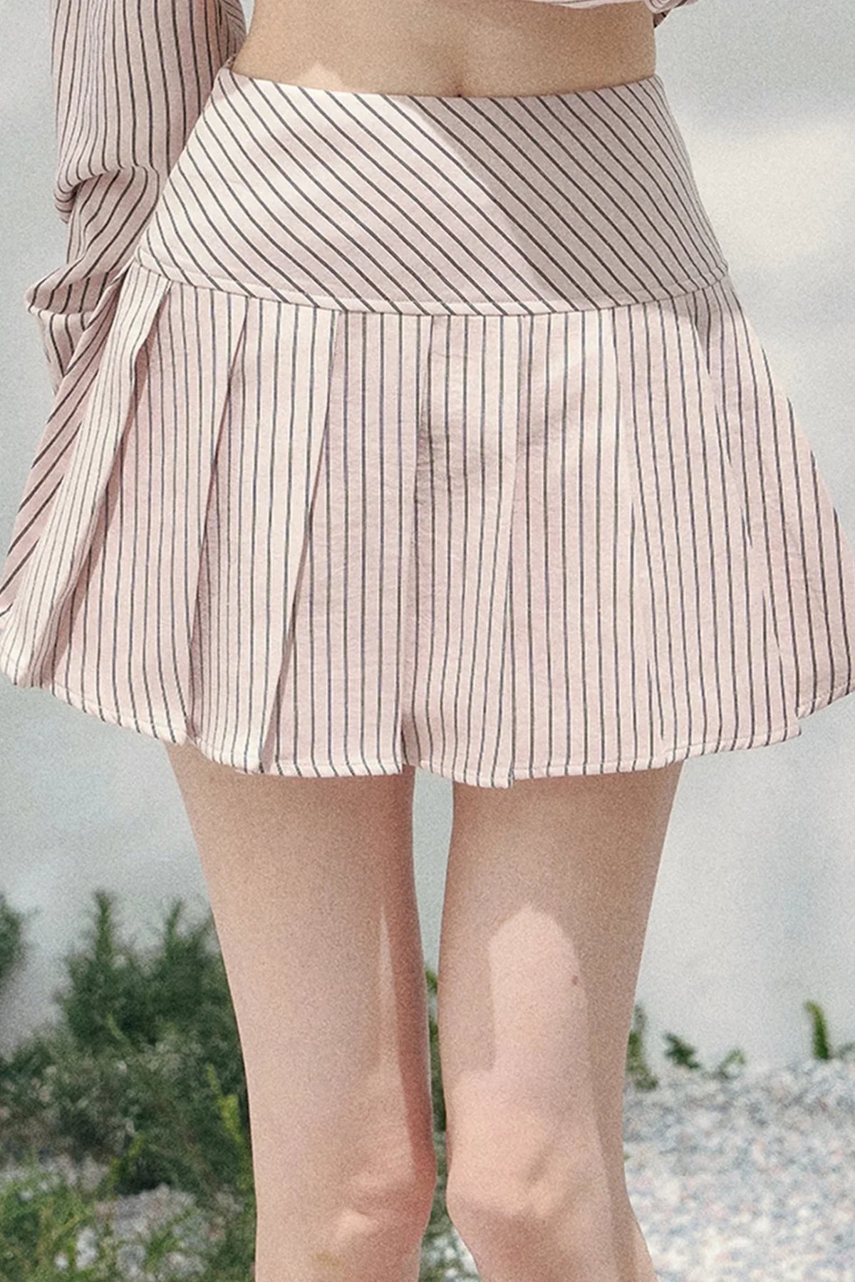 Pink Clouds Lace Shirt Skirt Set-Up