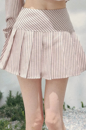 Pink Clouds Lace Shirt Skirt Set-Up