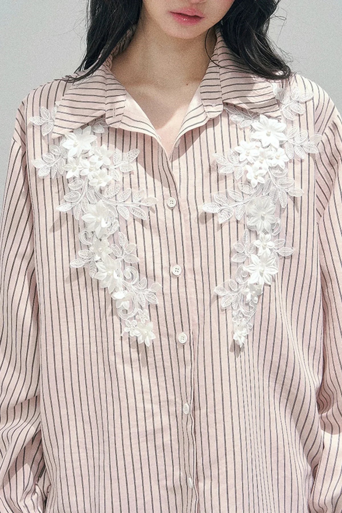 Pink Clouds Lace Shirt Skirt Set-Up