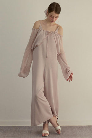 Pink Duo One-piece Pants Set-Up