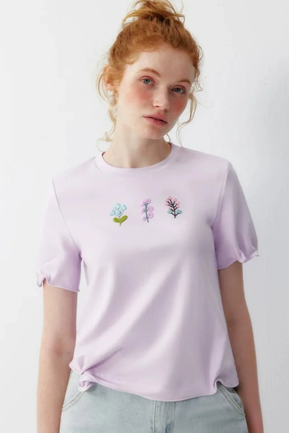 Pink Embroidery T-Shirt