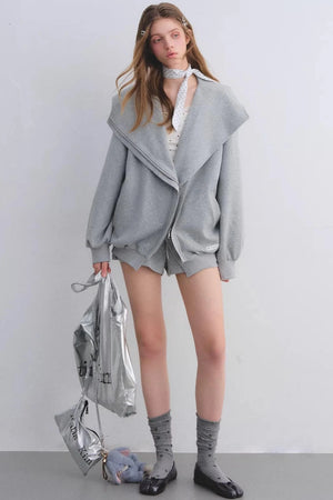 Pink Hooded Zip-Up Jacket Set-Up