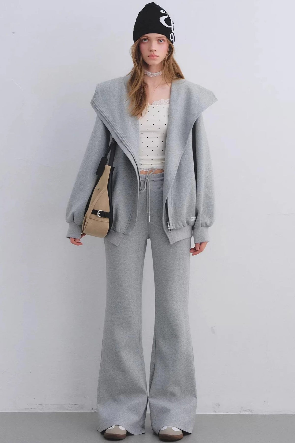 Pink Hooded Zip-Up Jacket Set-Up