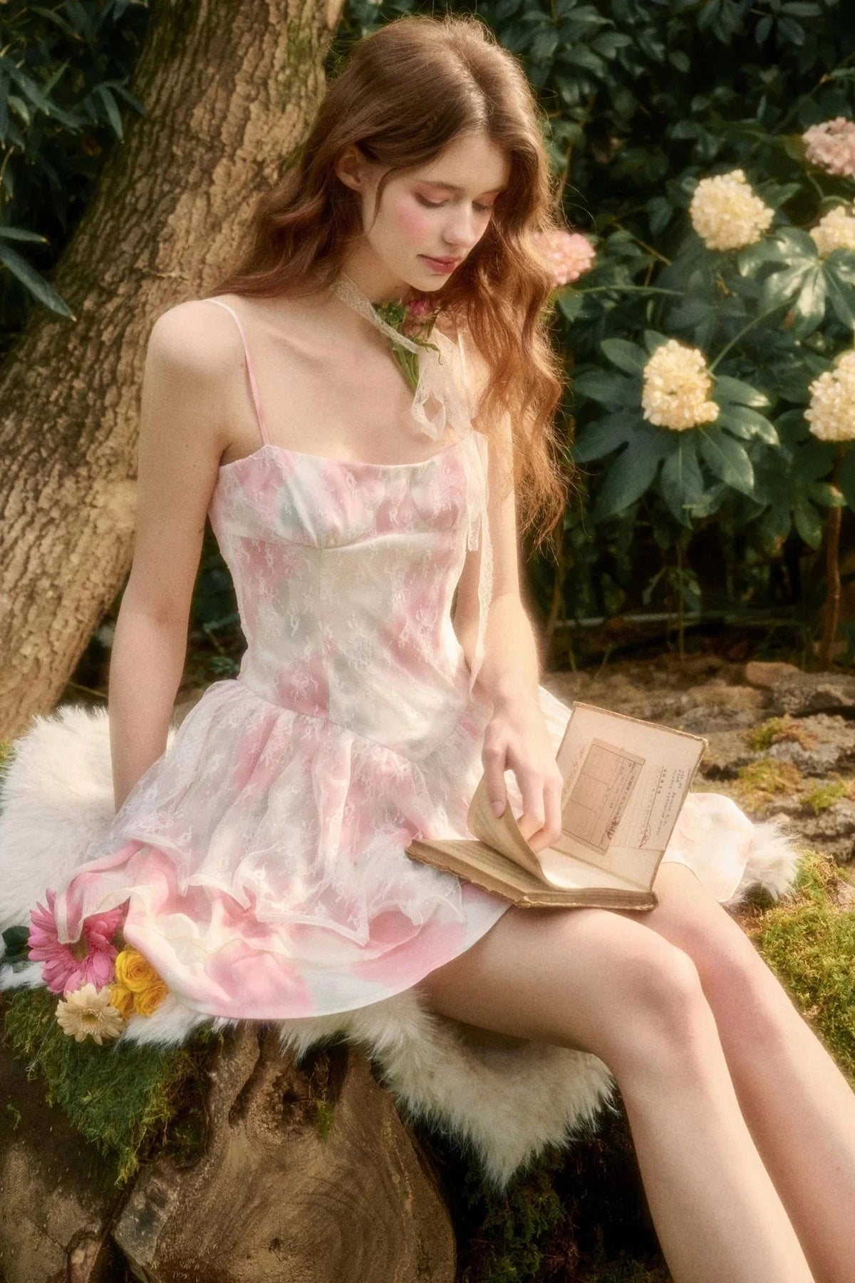 Pink Lakes Summer Lace Dress