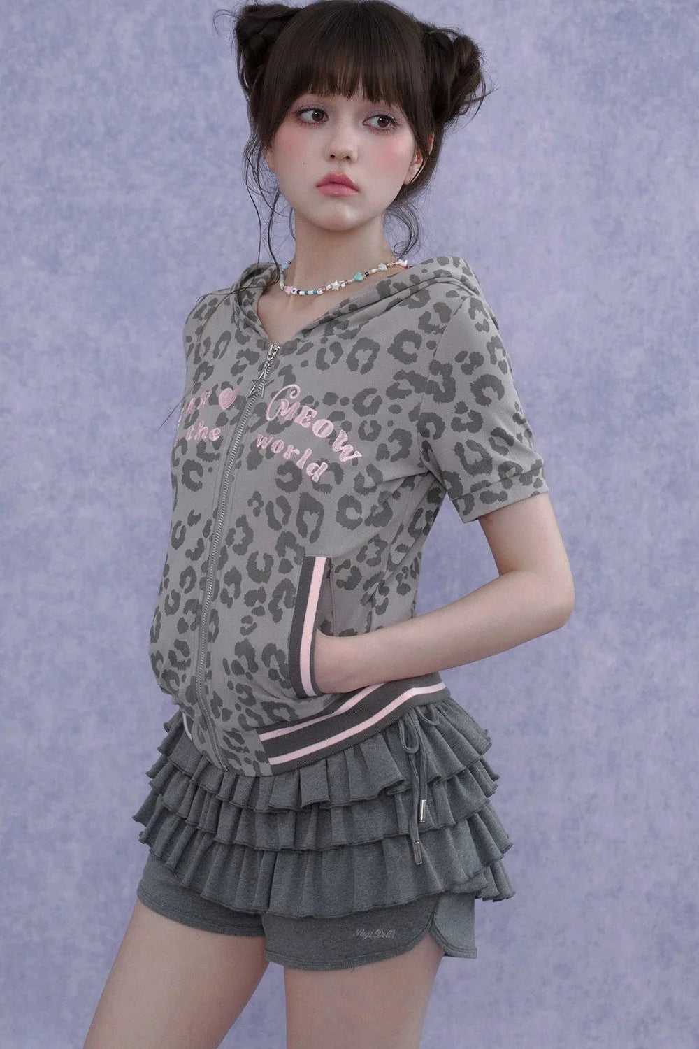 Pink Leopard Cat Ear Jacket