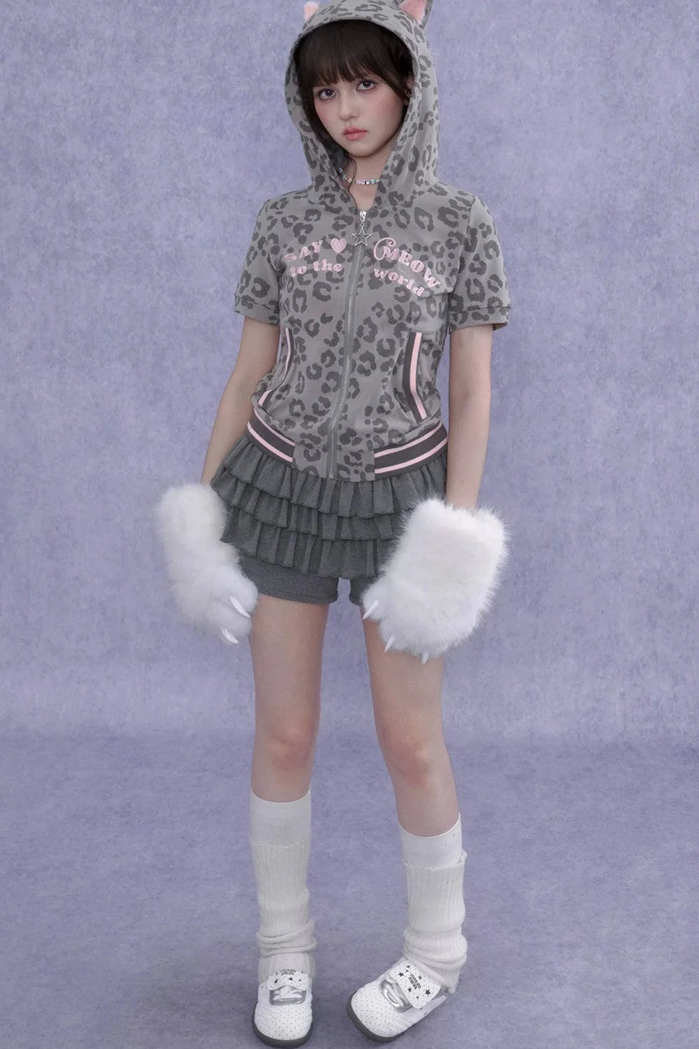 Pink Leopard Cat Ear Jacket