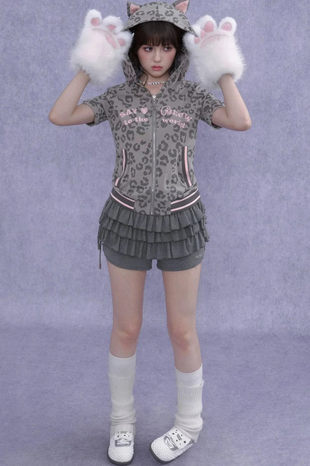 Pink Leopard Cat Ear Jacket