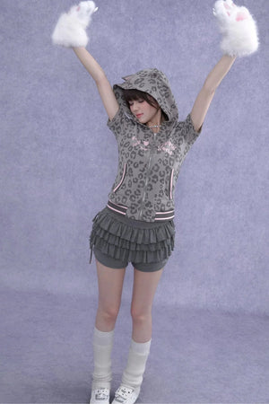 Pink Leopard Cat Ear Jacket