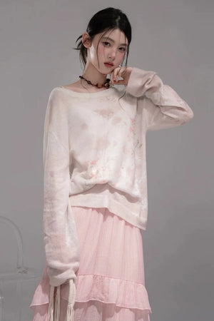 Pink Lyocell Pleated Skirt