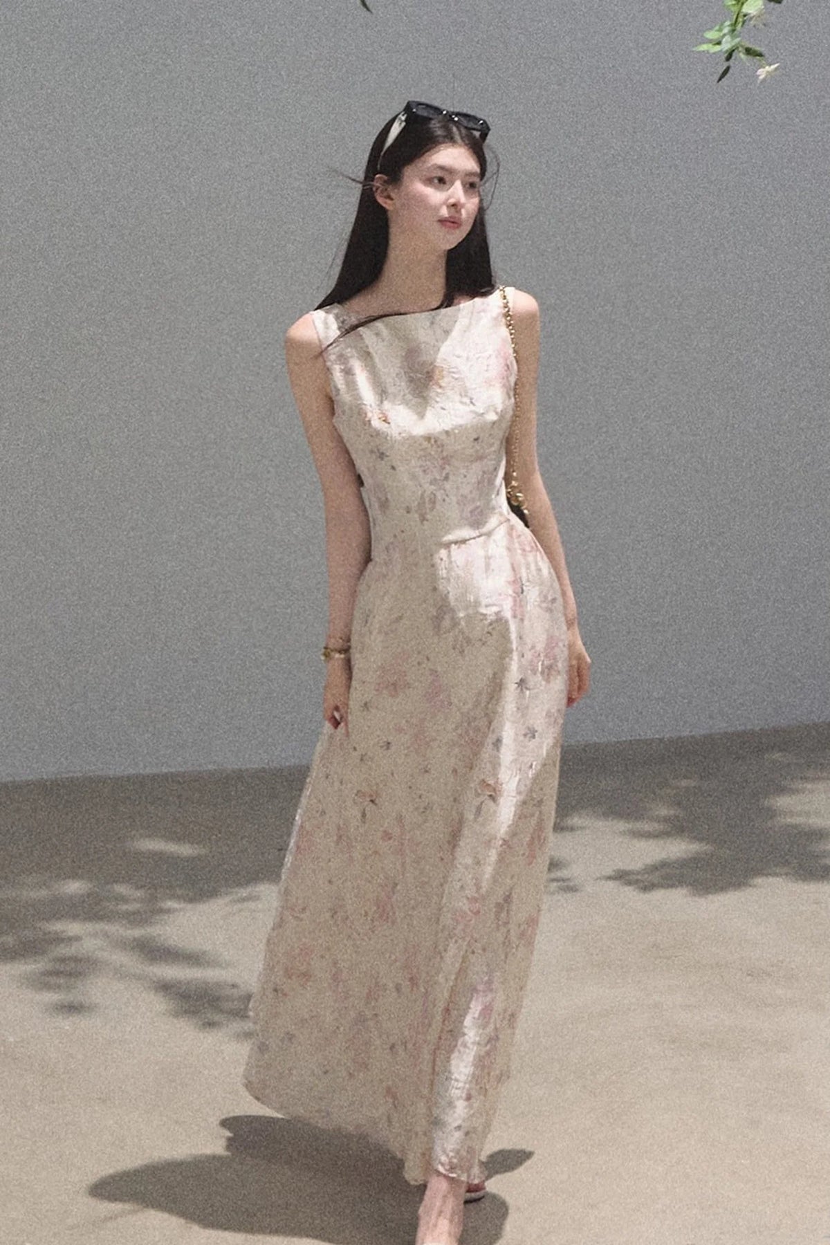 Pink Mist Linen Floral Dress