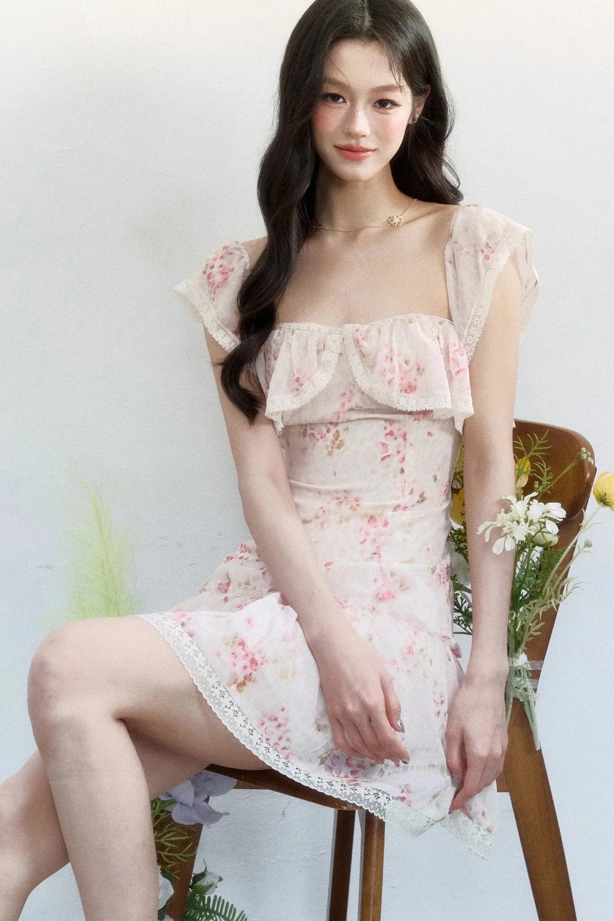 Pink Mist Off-Shoulder Dress