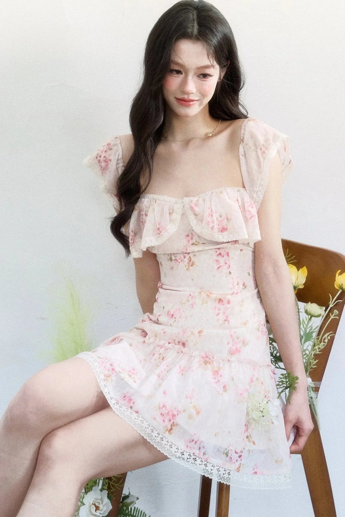 Pink Mist Off-Shoulder Dress