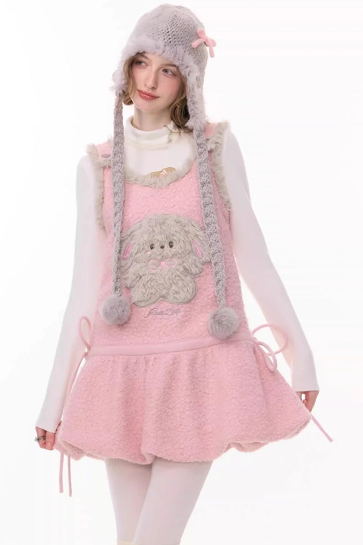 Pink Mist Plush Vest Dress
