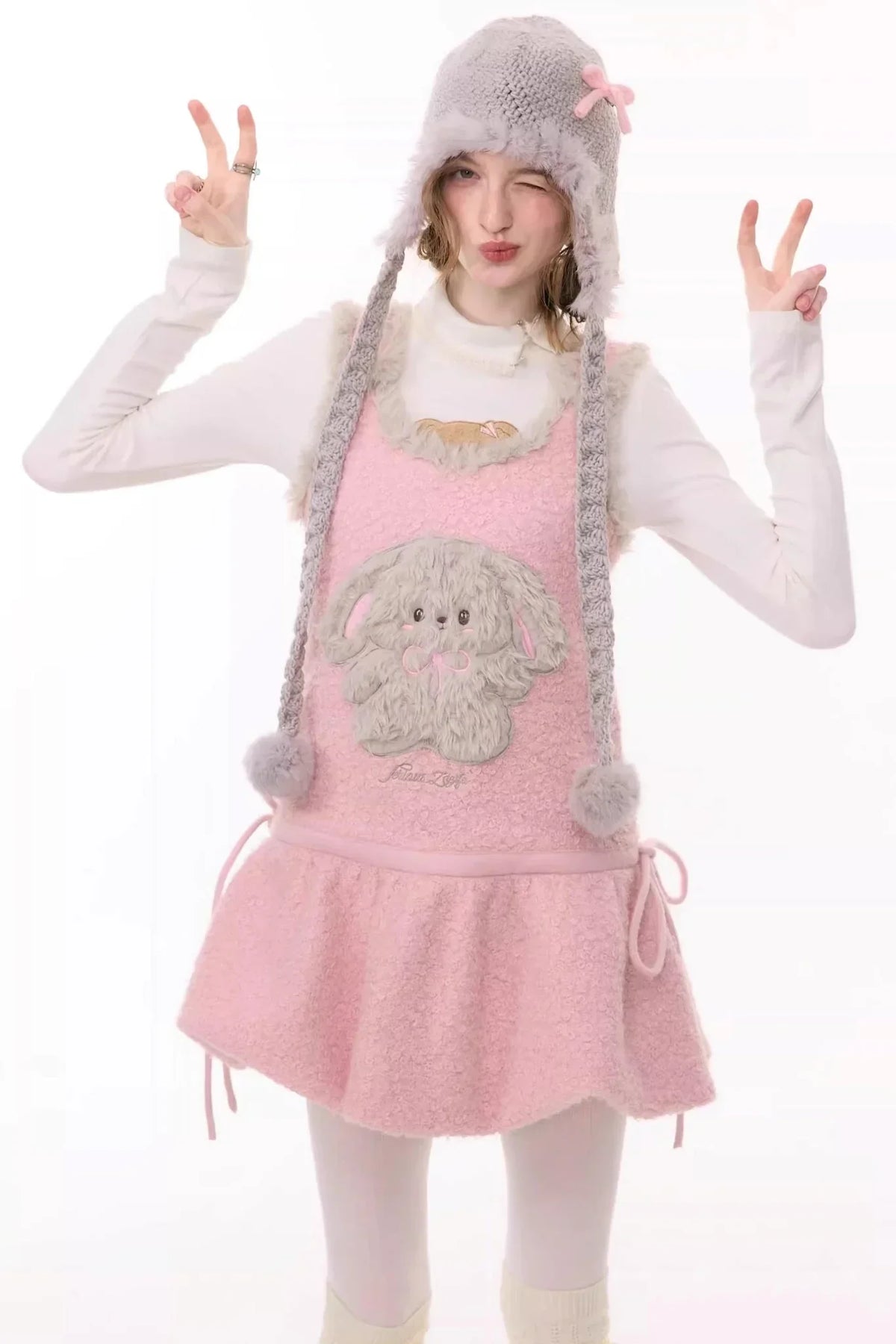 Pink Mist Plush Vest Dress