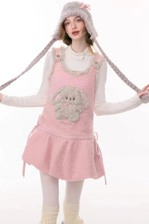 Pink Mist Plush Vest Dress