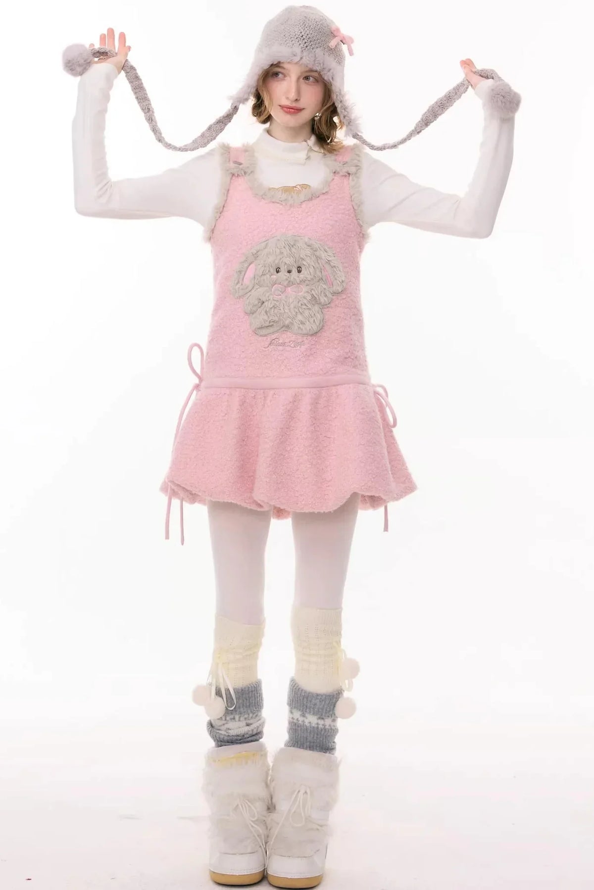 Pink Mist Plush Vest Dress
