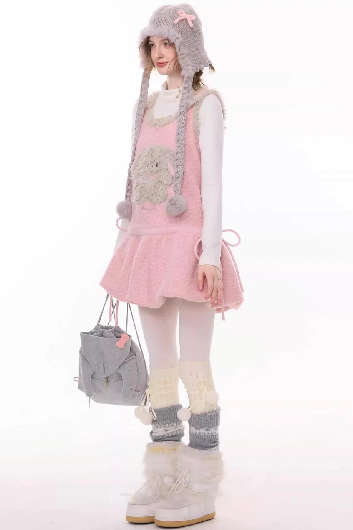 Pink Mist Plush Vest Dress
