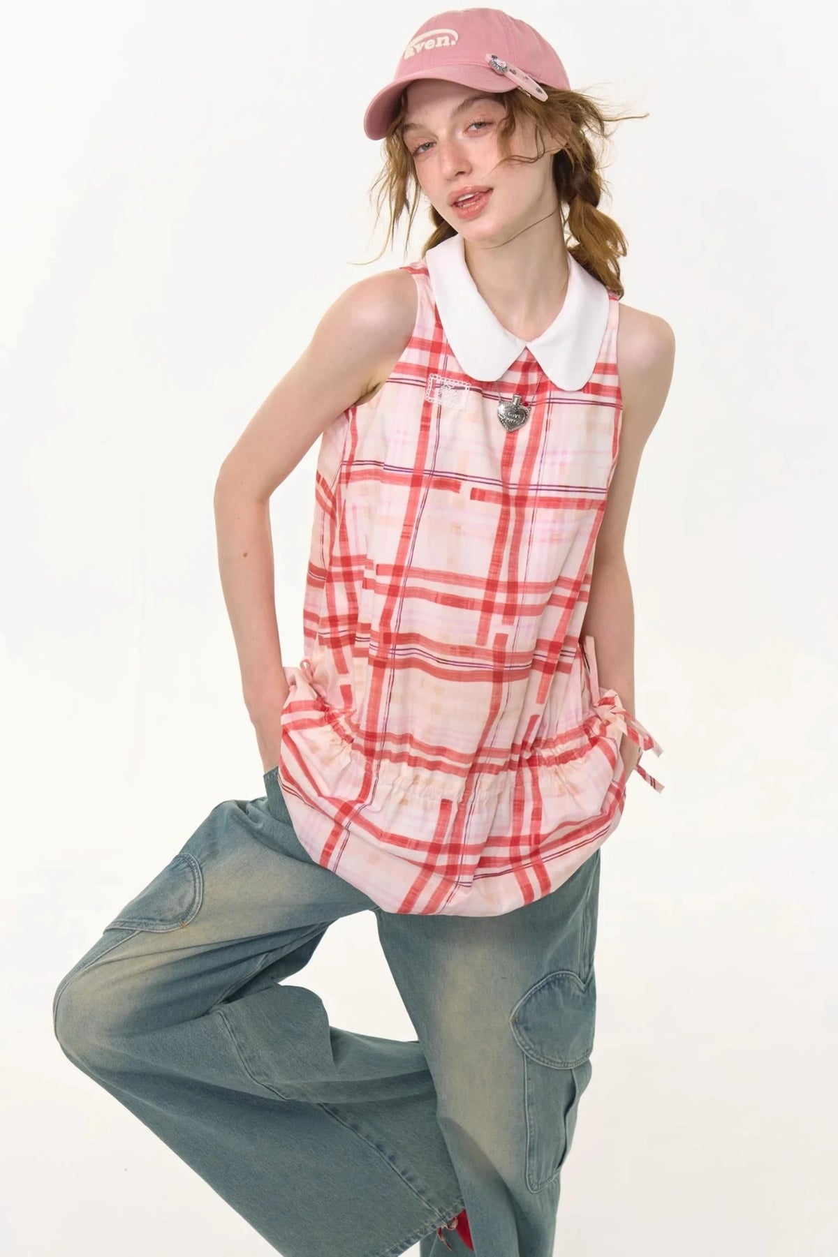 Pink Plaid Doll Dress