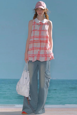 Pink Plaid Doll Dress