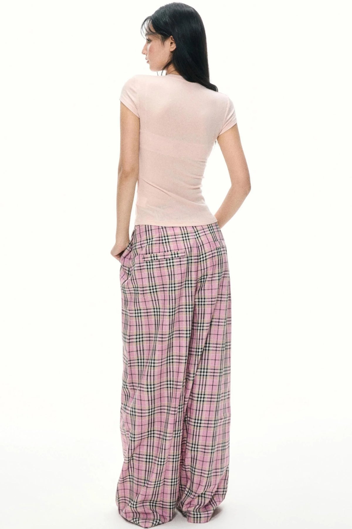 Pink Plaid Trousers