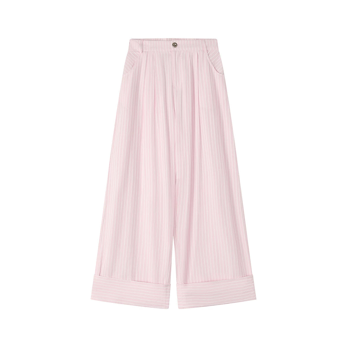 Pink Plaid Wide-Leg Pants