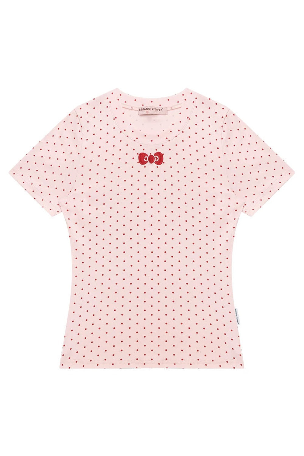 Pink Polka Dot Bow Blouse