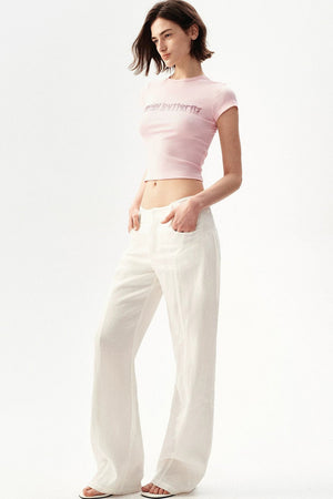 Pink Rhinestone Narrative Top