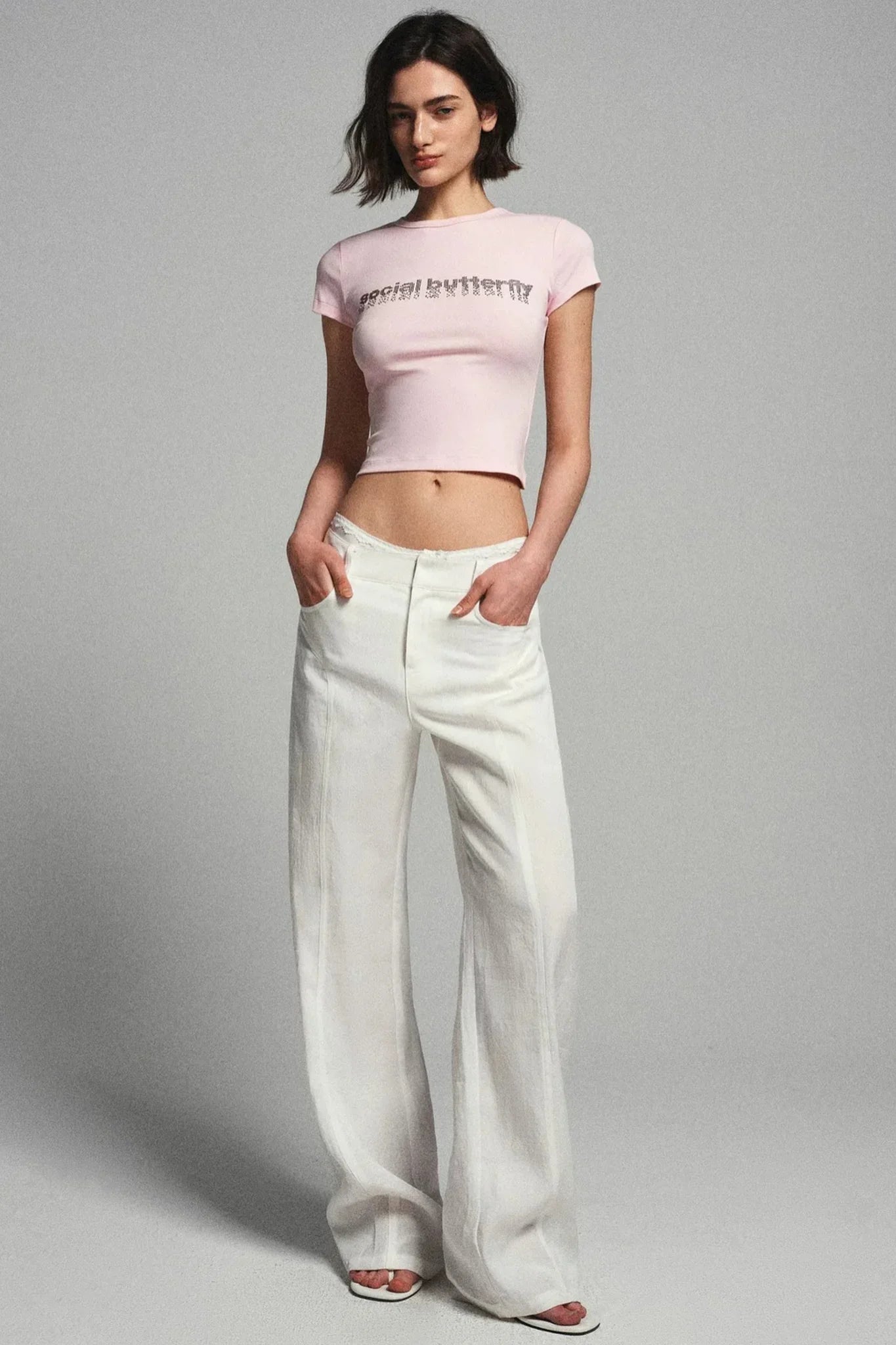Pink Rhinestone Narrative Top