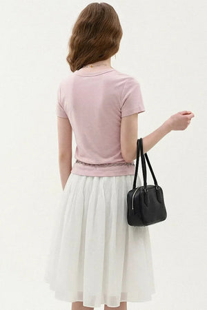 Pink Round Neck T-Shirt