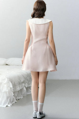 Pink Satin Polka Dot Bow Dress