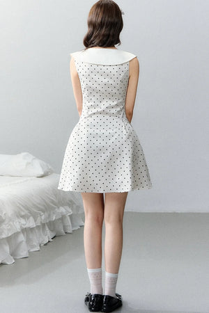 Pink Satin Polka Dot Bow Dress