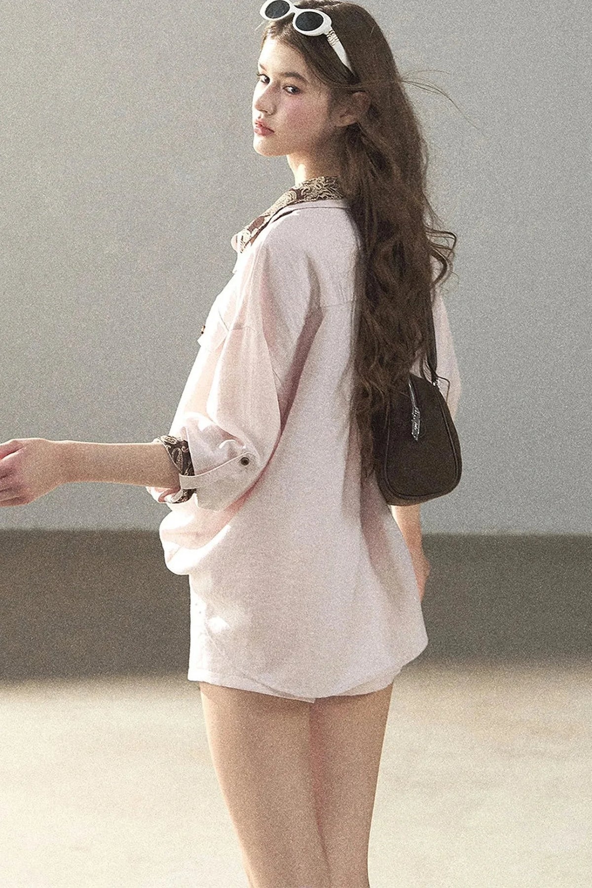 Pink Shirt And Shorts Set-Up