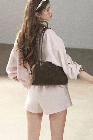 Pink Shirt And Shorts Set-Up
