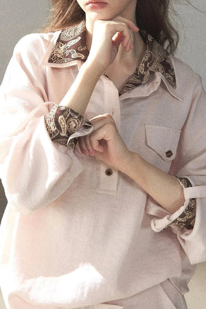 Pink Shirt And Shorts Set-Up