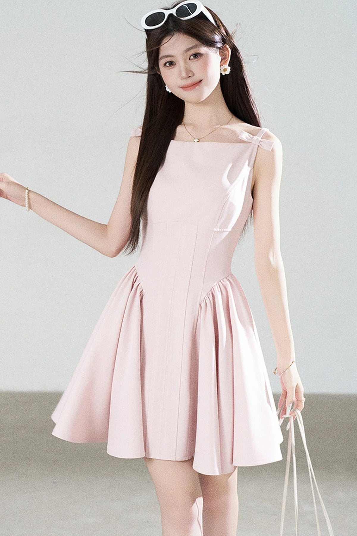 Pink Strap A-Line Dress