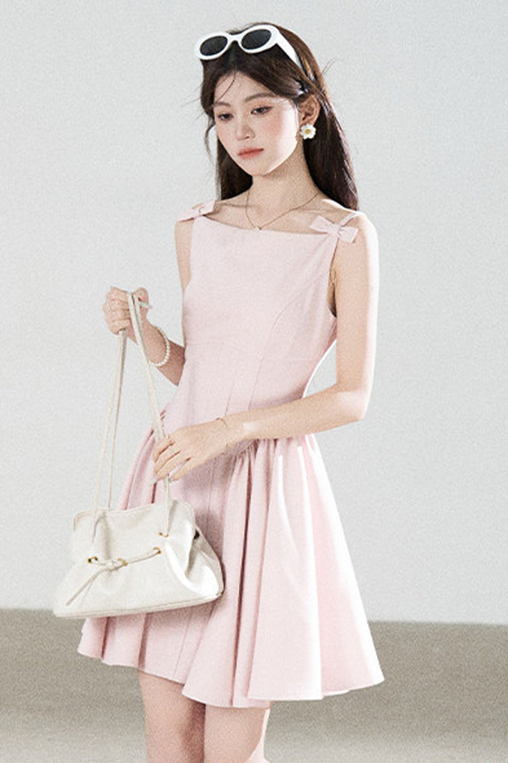 Pink Strap A-Line Dress