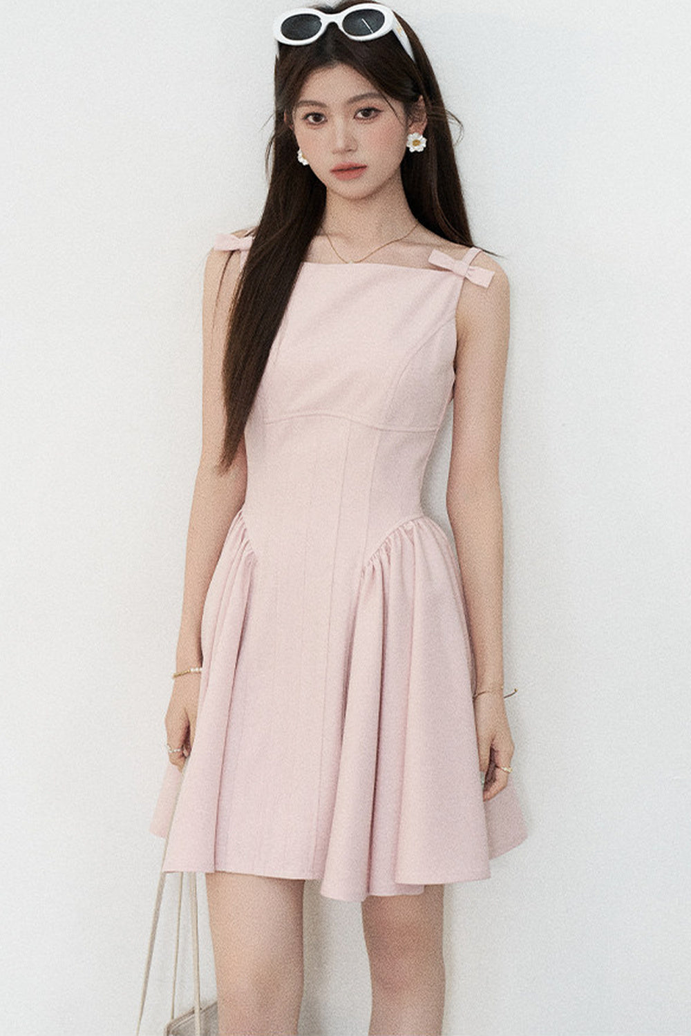 Pink Strap A-Line Dress