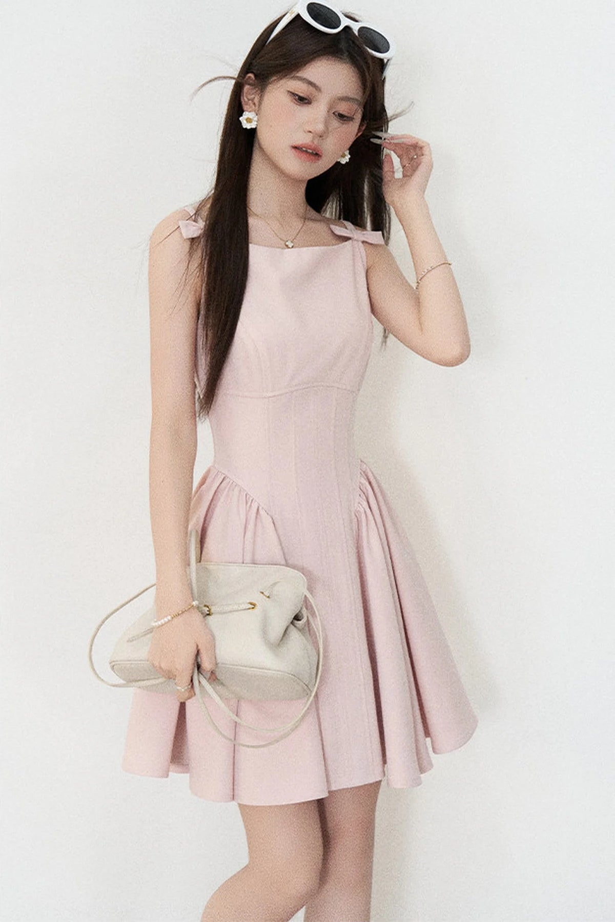 Pink Strap A-Line Dress