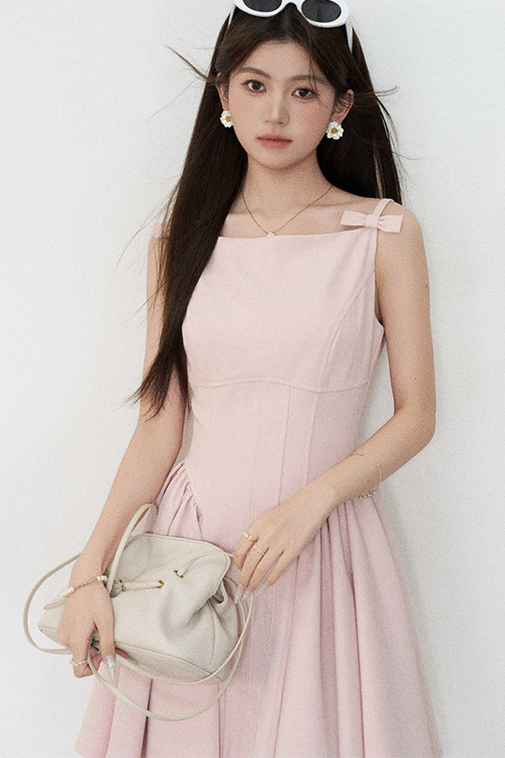 Pink Strap A-Line Dress