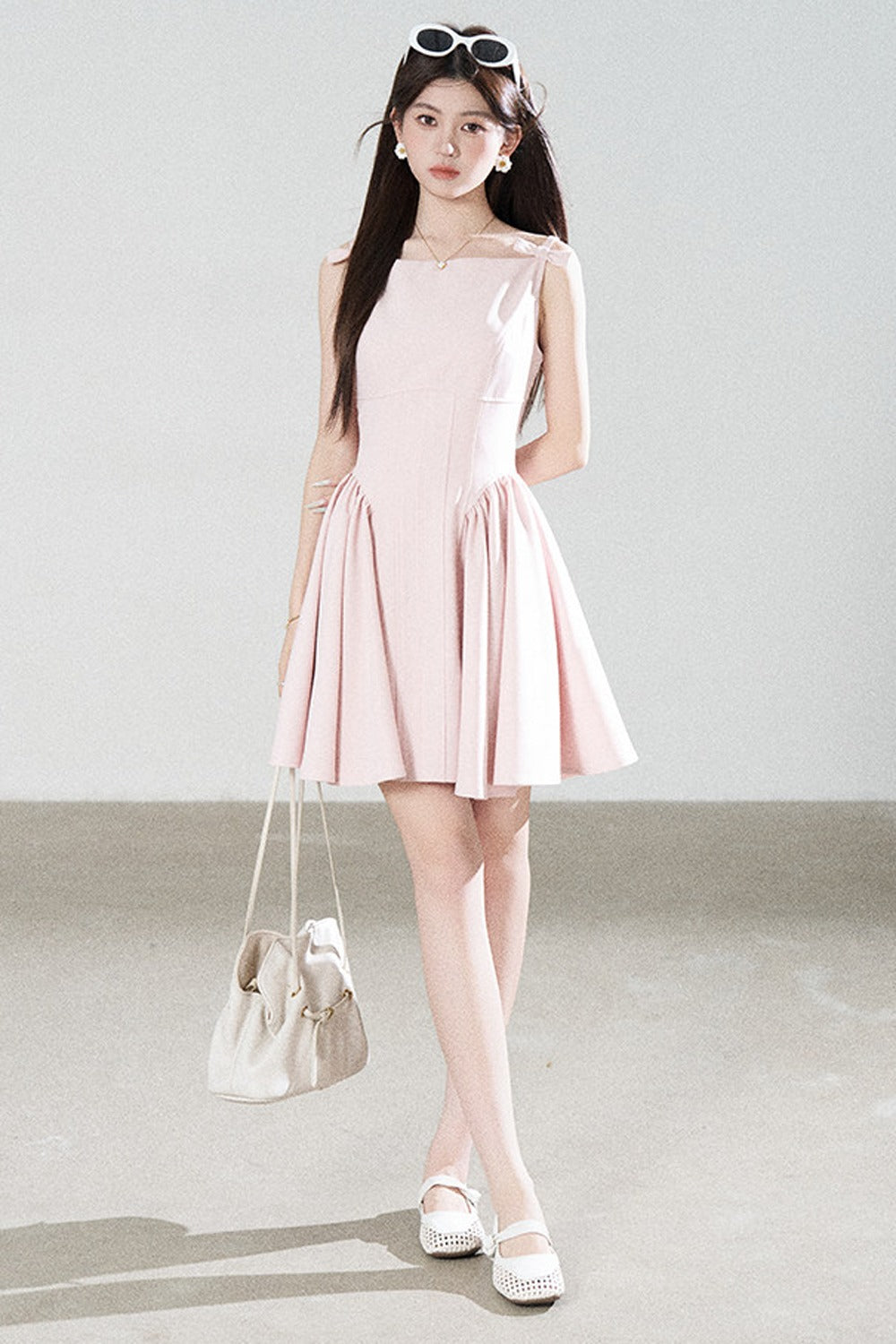 Pink Strap A-Line Dress
