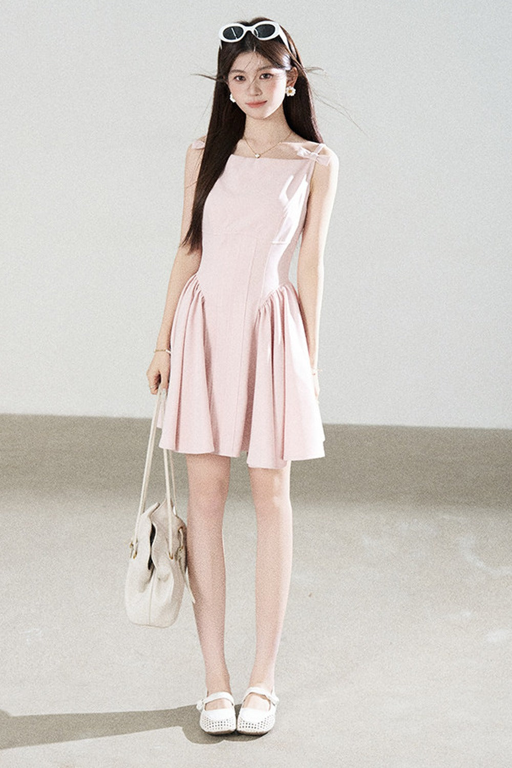 Pink Strap A-Line Dress