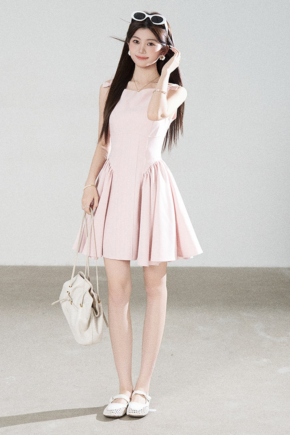 Pink Strap A-Line Dress