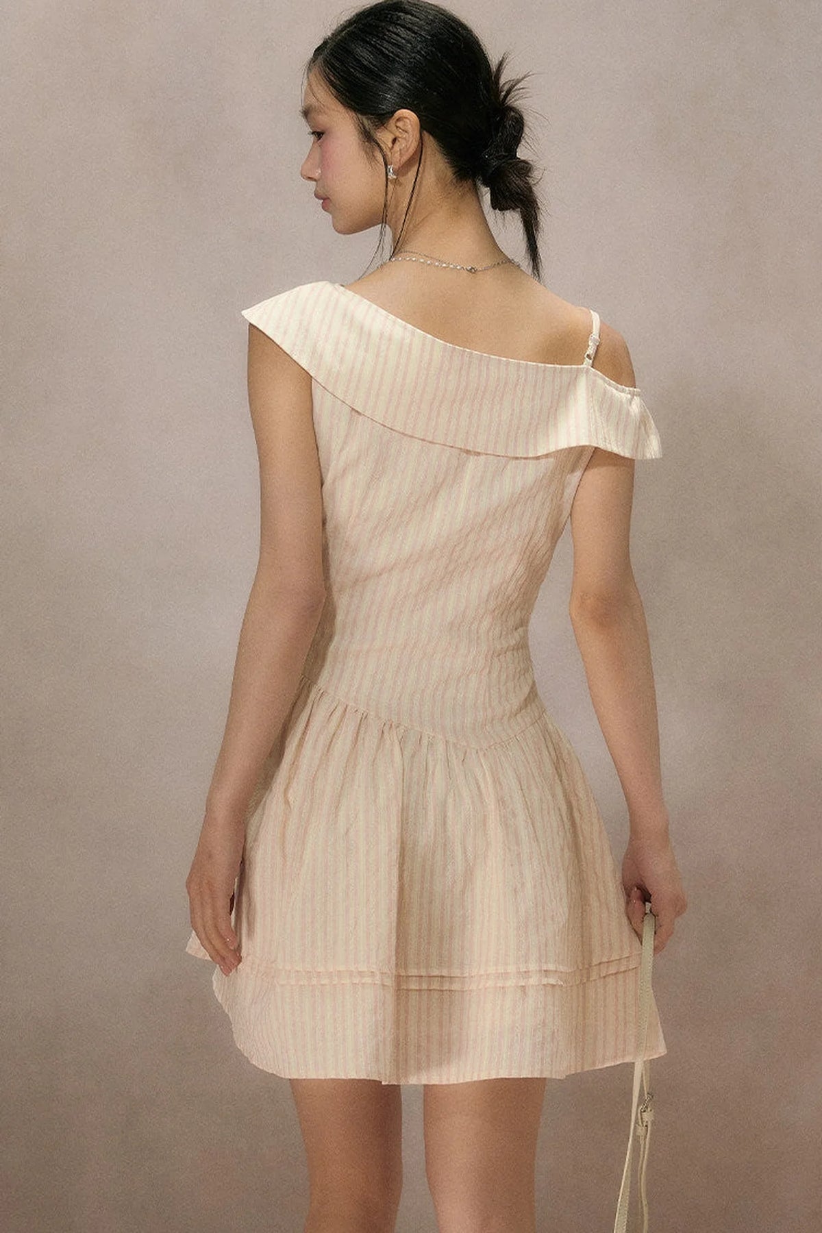 Pink Striped Mid-Length Dress