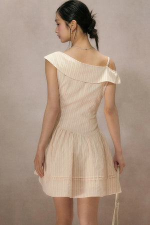 Pink Striped Mid-Length Dress