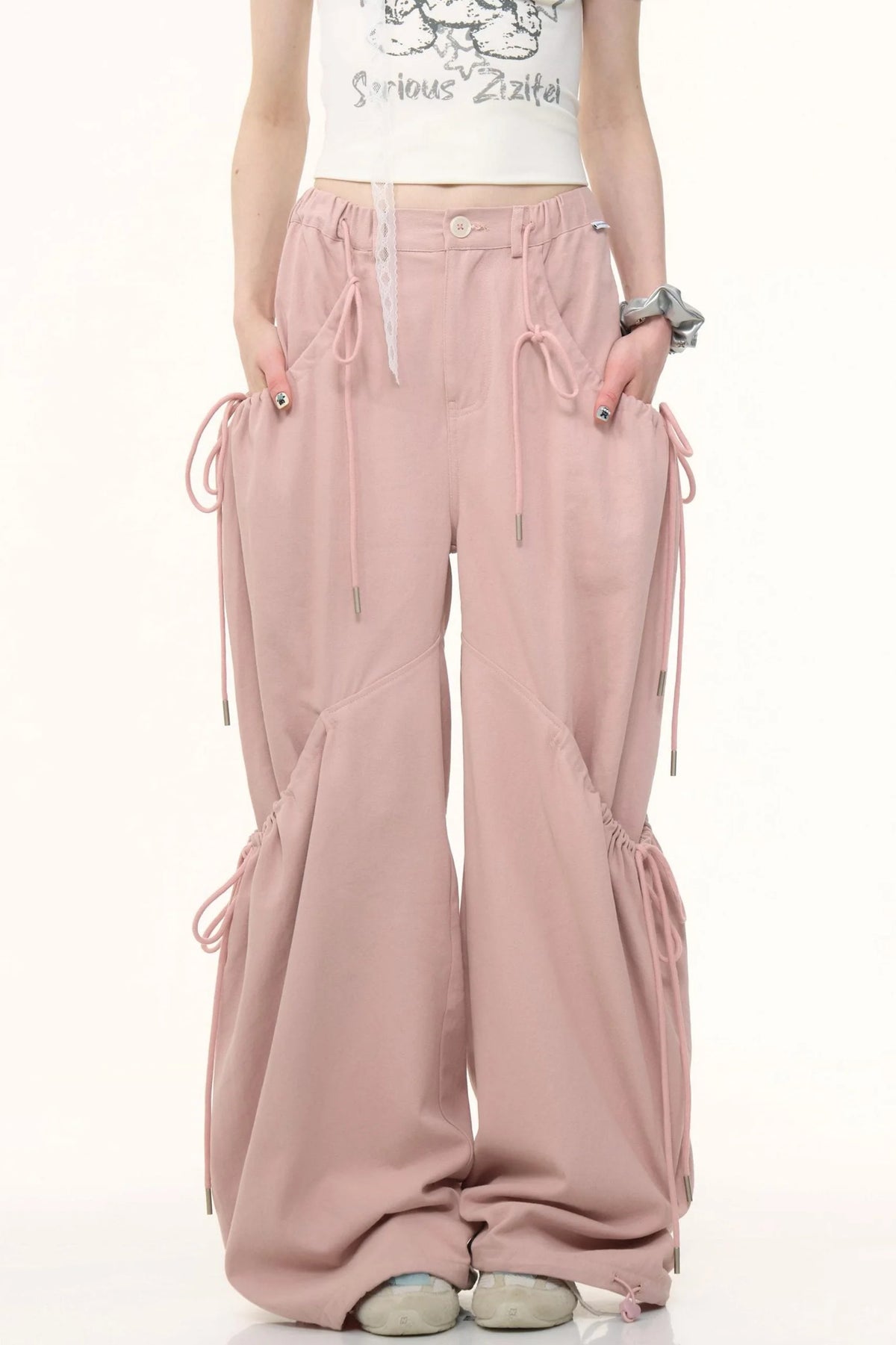 Pink Wide-Leg Trousers
